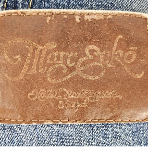 MARC ECKO XO.72 TIME SQUARE MEN'S BLUE DISTRESSED BOOT FIT JEANS SIZE W34 x L30 - Picture 5 of 16